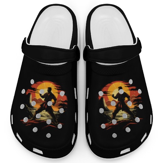 Karate Taekwondo Fighter Martial Arts Sunset Clogs