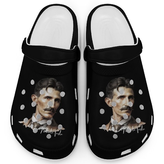 Artistic Illustration of Nikola Tesla Clogs