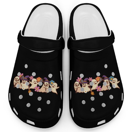 Halloween Spooky Season Boo Ghost Witch Grim Clogs