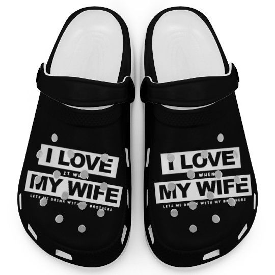 I Love My Wife Husband And Wife Clogs