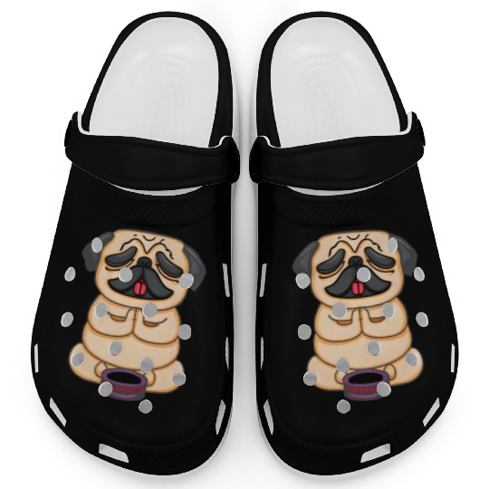 Serene Buddha Pug Minus Circle Clogs