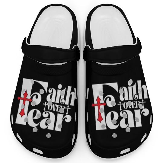 Faith Over Fear Love Jesus Christian Christmas Clogs