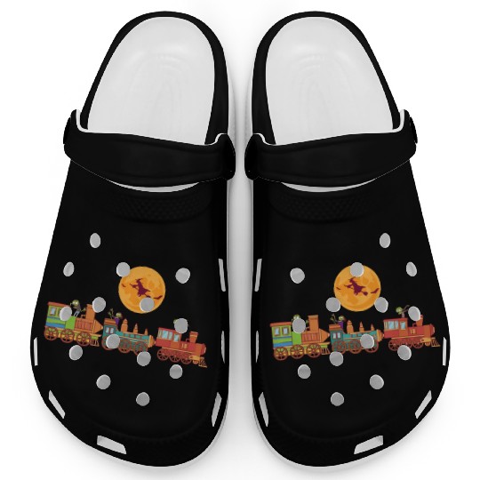 Spooky Halloween Ghost Train Zombie Boo Trick Or Clogs