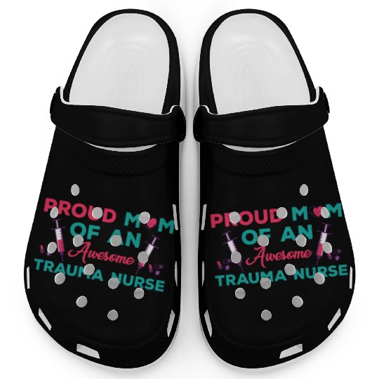 Proud Trauma Nurse Mom Outfit Clogs