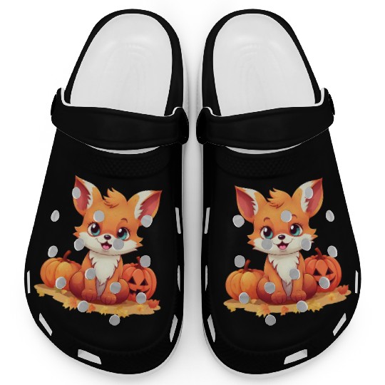 Halloween Autumn: Foxes in Foliage Clogs