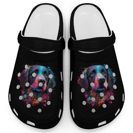 Funny Colored Dog face, Dog wearing sunglasses Clogs