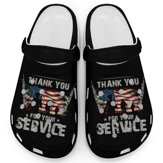 Thank You For Your Service US Flag Veterans Day Clogs