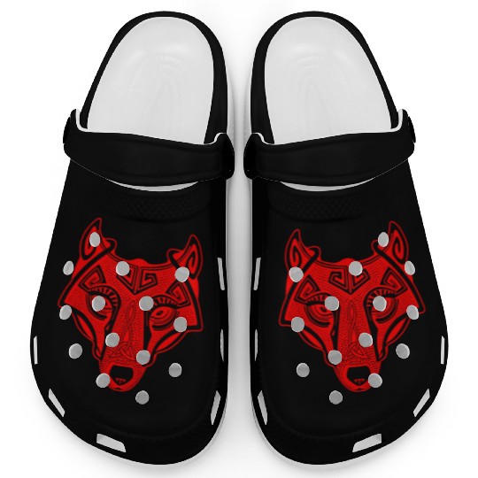 Viking wolf red Fenrir valhalla Clogs