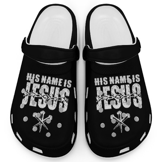 His Name Is Jesus Love Jesus Christian Christmas Clogs