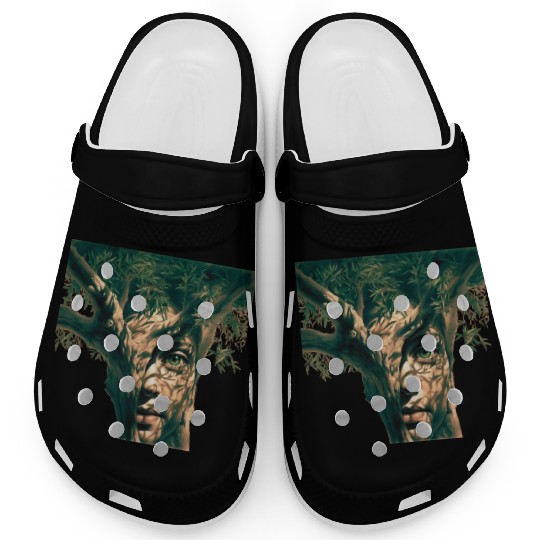 Olive tree and face Clogs