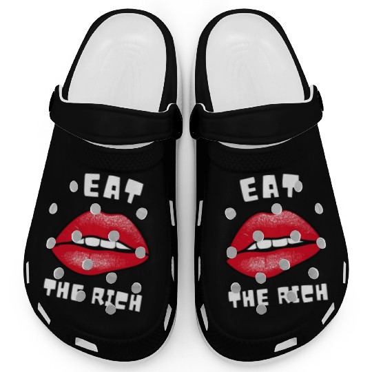 Eat The Rich Red Lips Socialist Clogs