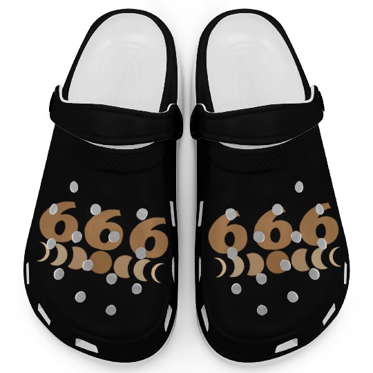 Moon Cycle Brown Angel Numbers 666 Clogs