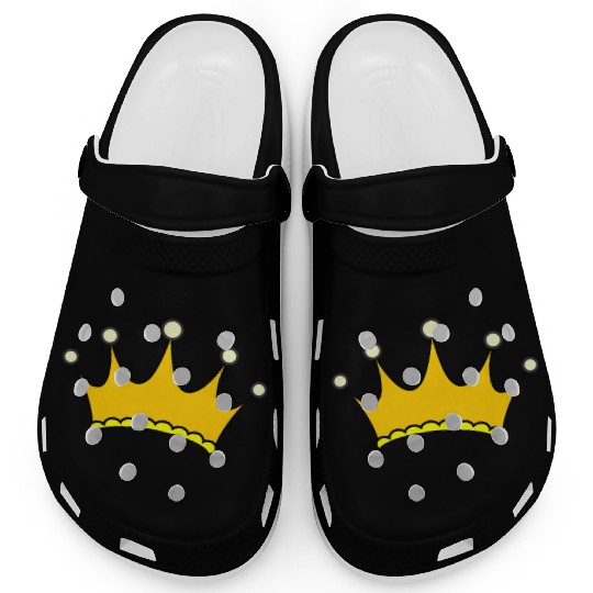 Simple crown gold Clogs