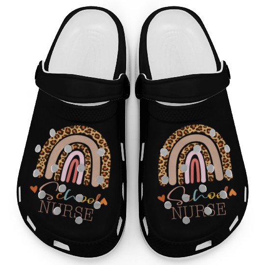 Cute Leopard Print School Nurse Back To School Clogs