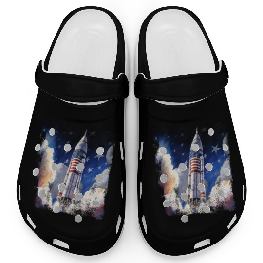 Patriotic Starship US Astronauts Stars and Stripes Clogs