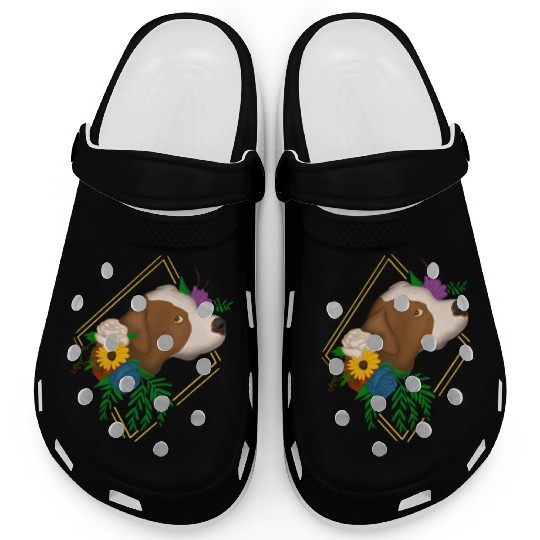 Pitbull Lover Floral Dog Graphic For Pittie Owners Clogs