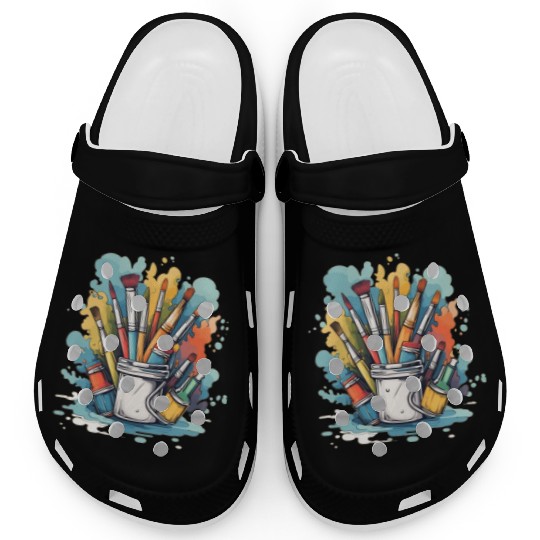 Art Teacher Painting Clogs