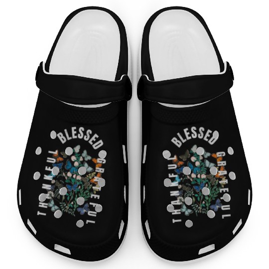 Thankful Blessed Grateful Clogs