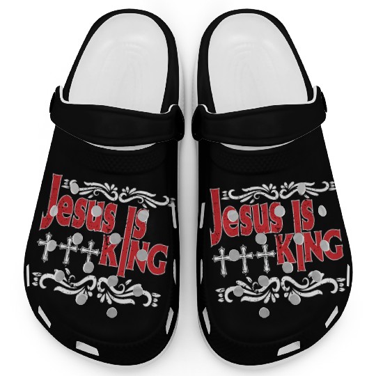 Jesus Is King Love Jesus Christian Christmas Clogs