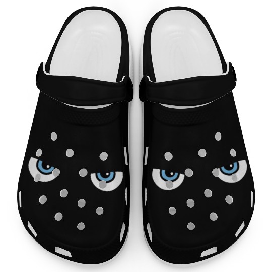 Black Cat Blue Eyes | Halloween Gift For Cat Lover Clogs