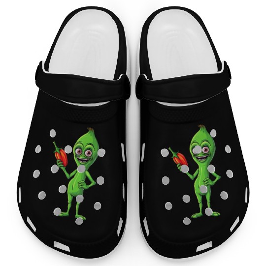 Green Alien Meets Bell Pepper: A Quirky Fusion Clogs