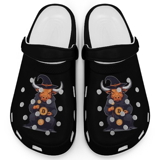 Halloween Bitcoin Wizard Bull Clogs