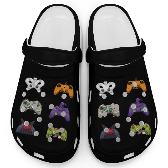 Gaming Gamer Game Controller Lazy Creepy Halloween Clogs