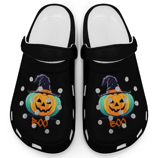 Creepy Halloween Wizard Pumpkin Clogs