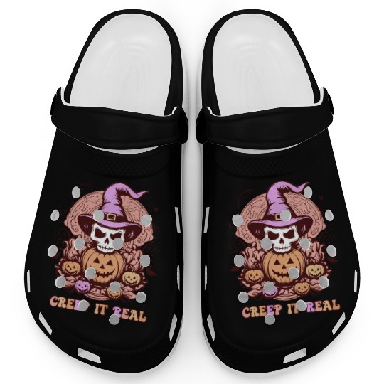 creep it real - funny halloween Clogs