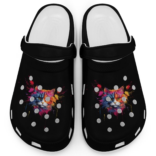 Color Explosion Persian Cat Clogs