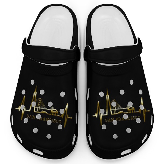San Francisco Skyline Heartbeat California Lover Clogs