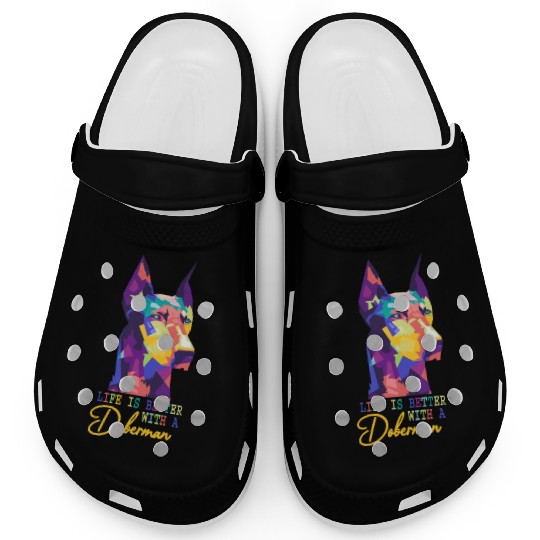Life Is Better With A Doberman dog lover Clogs