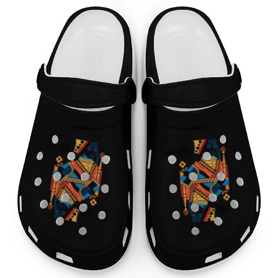 Halloween Playing Card Queen Of Spades Clogs