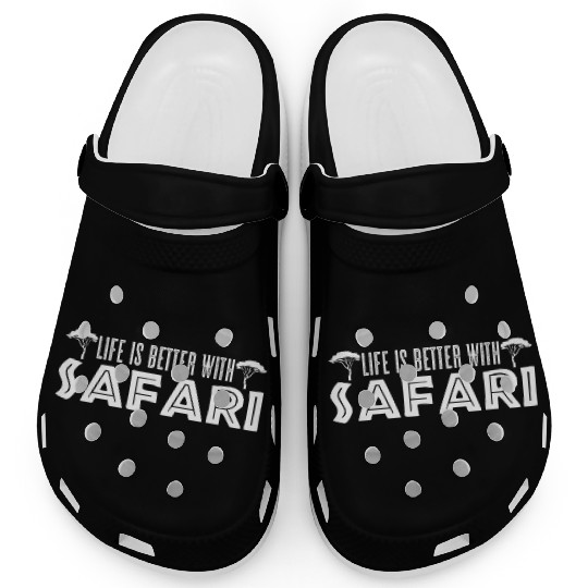 Safari Life Love Journey Expedition Lion Elephant Clogs