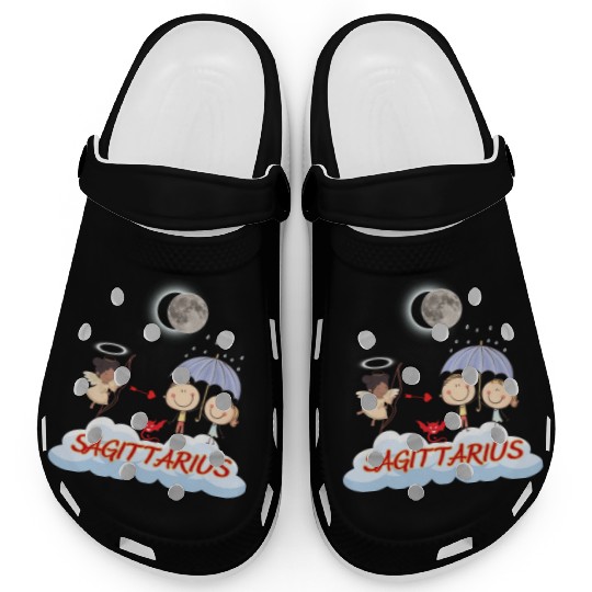 Zodiac Sign Sagittarius Astrology Angel & Bow Clogs