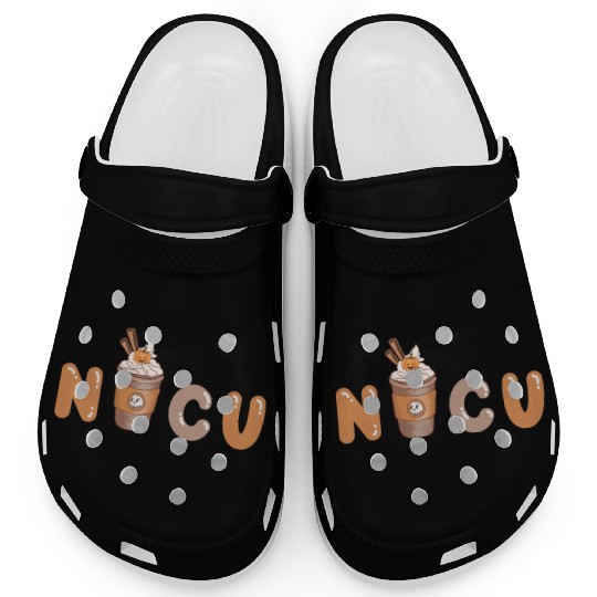 Cute NICU Coffee Halloween design Clogs