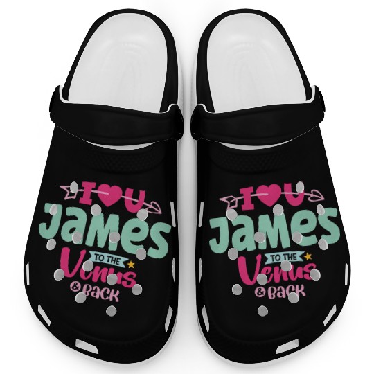 I Love You James Valentines Clogs