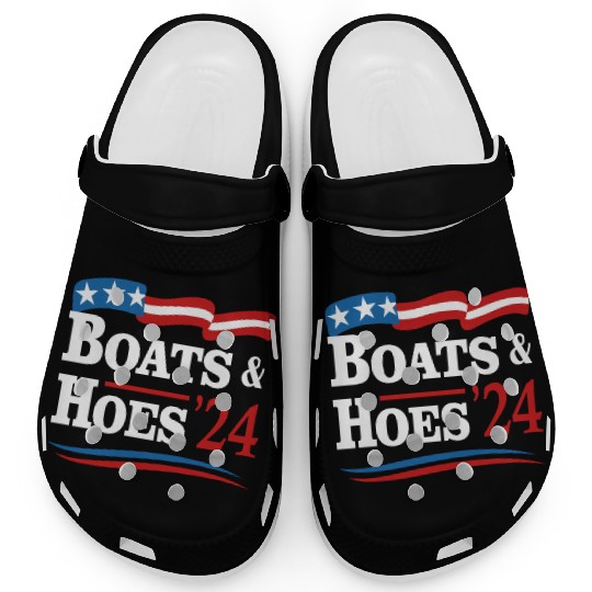Boats & Hoes 24 Vintage Retro Meme Step Brother Clogs