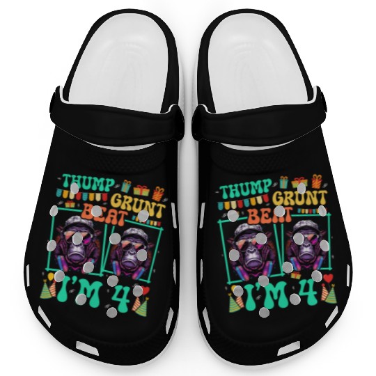 Thump Grunt Beat I'm 4 Gorilla Lover Kid 4th Clogs