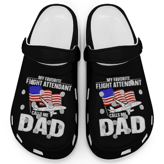 Flight Attendant Dad Airplane Flight Attendant Clogs