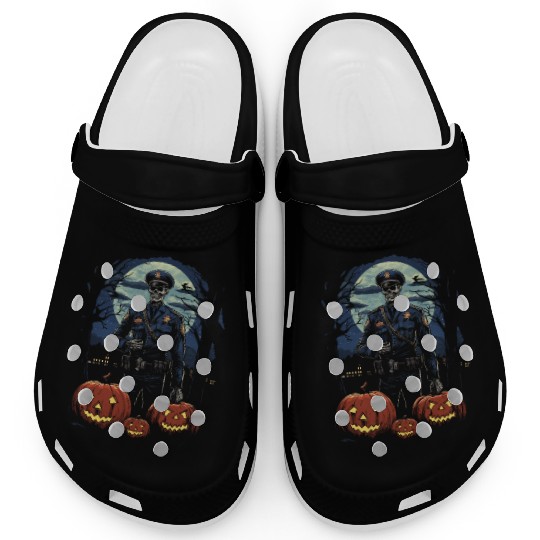 Creepy Zombie Cop Undead Police Halloween Officer Clogs