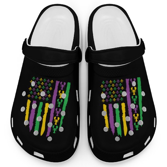American Flag Lobster Fleur Mardi Gras Clogs