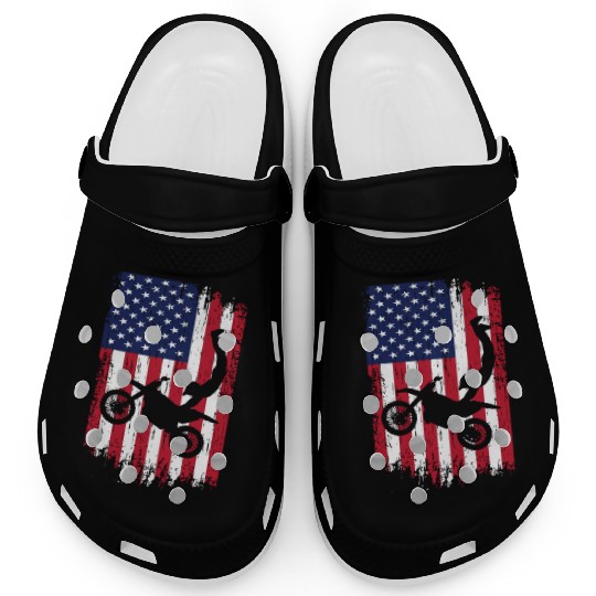 Supercross Freestyle Motocross American Flag Clogs