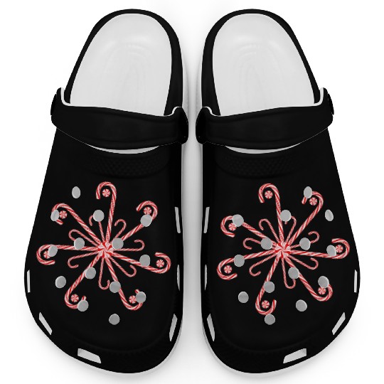 Peppermint Candy Cane Snowflake Clogs