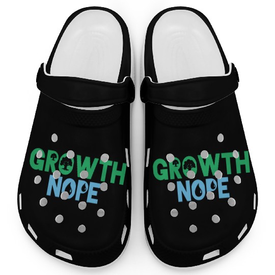 Green Blue Nope Growth Clogs