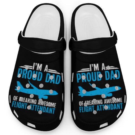 Flight Attendant Dad Airplane Flight Attendant Clogs