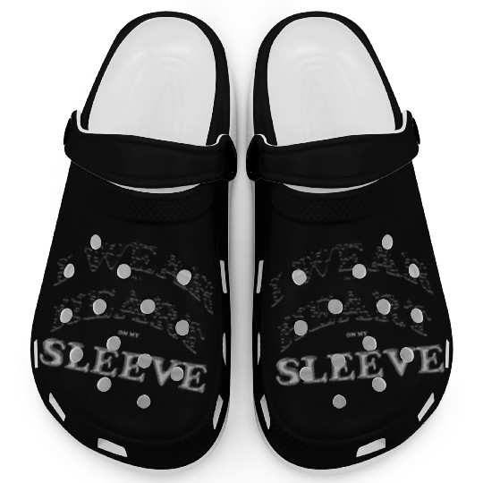 I wear my heart on my sleeve cute design gift Clogs