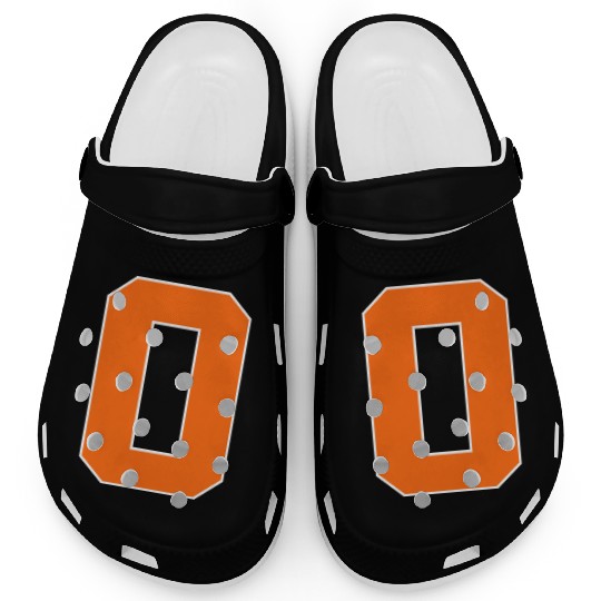 Number 0 Sports Orange Clogs