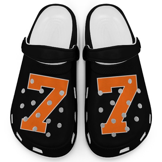 Number 7 Sports Orange Clogs