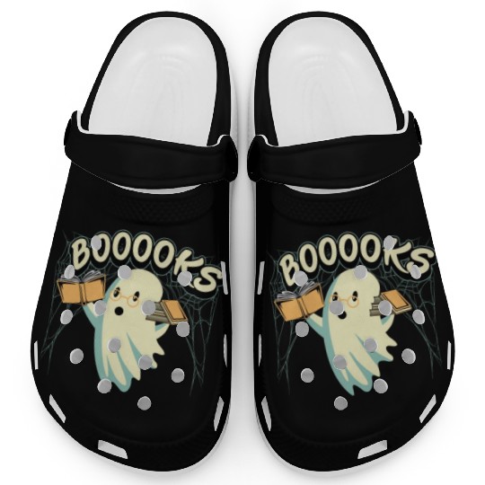 Ghost With Books Booooks Clogs